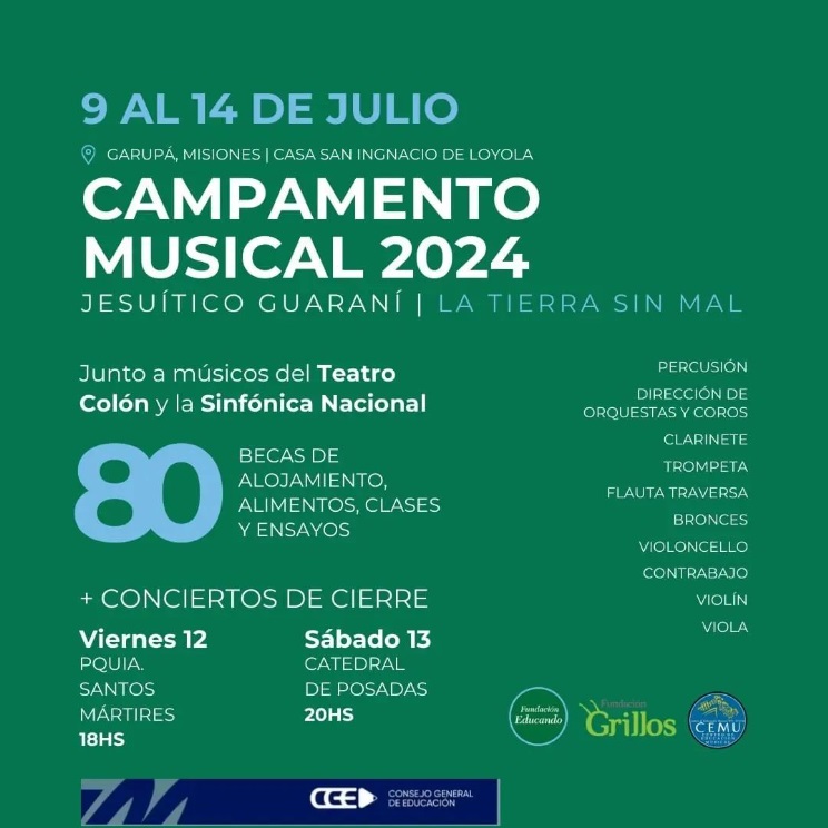En este momento estás viendo 2do Campamento Musical Jesuítico Guaraní