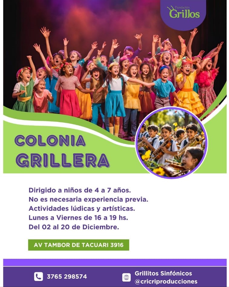 En este momento estás viendo Colonia Grillera – Actividades Lúdicas y Artísticas.